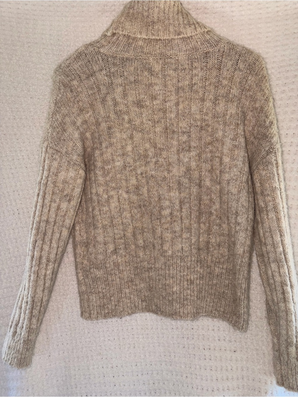 William Rast Beige Ribbed Cowl Neck Sweater - Picture 3 of 3